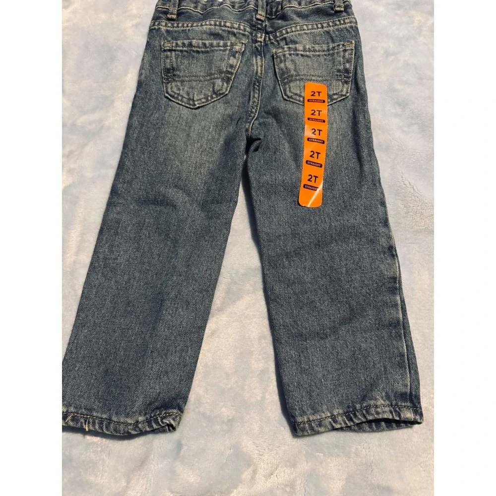 Childrens Place Straight Leg Jeans Carbon Wash Denim Blue 2T 2075866